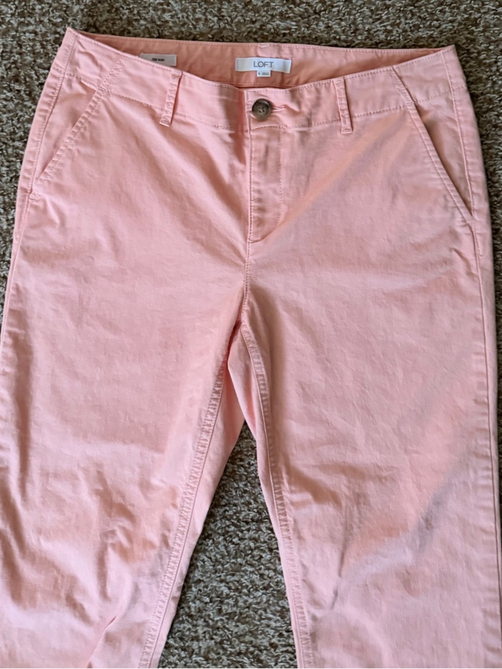 LOFT Pastel Coral Straight-Leg Ankle Pant Size 6